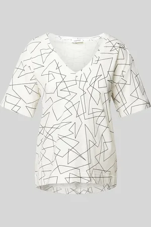 ESPRIT T-shirt met grafisch motief en V-hals
