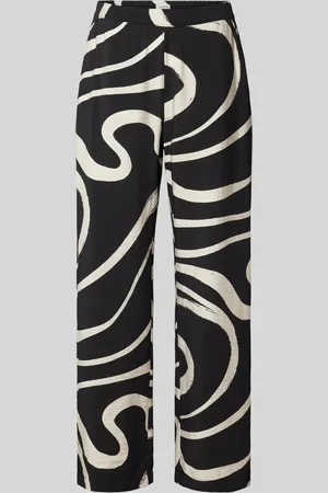 B YOUNG Wide leg stoffen broek met all-over print, model 