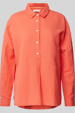 Frieda & Freddies Linnen blouse met labelstitching