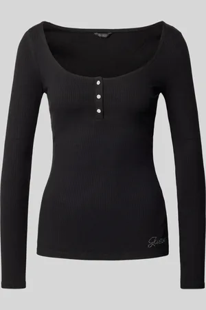 Guess Shirt met lange mouwen in riblook, model 