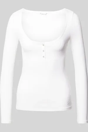 Guess Shirt met lange mouwen in riblook, model 