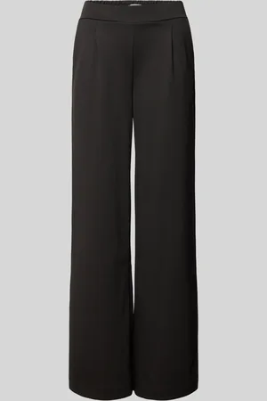 B YOUNG Wide leg stoffen broek in met bandplooien, model 