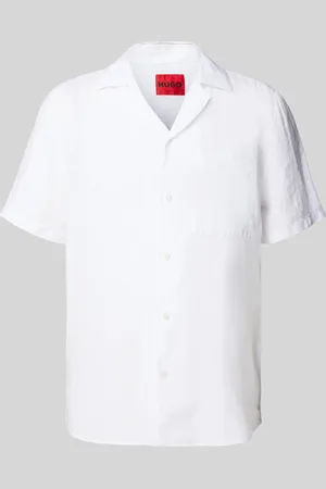 HUGO BOSS Straight fit vrijetijdsoverhemd van linnen, model 