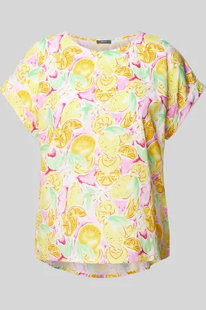 Montego T-shirt van viscose met all-over motiefprint