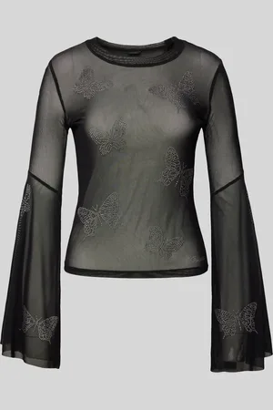 Guess Flared shirt met lange mouwen in semi-transparant design