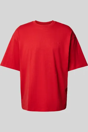 Review Oversized T-shirt met geribde ronde hals