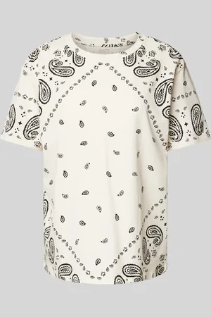 Jake*s T-shirt met paisleymotief en ronde hals