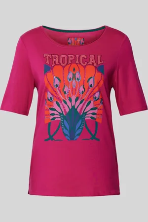 Oui T-shirt met strass-steentjes