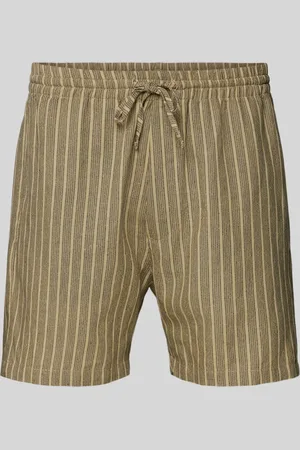 Rotholz Korte regular fit broek met streepmotief, model 