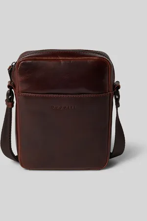 Bugatti Handtas van leer in effen design, model 