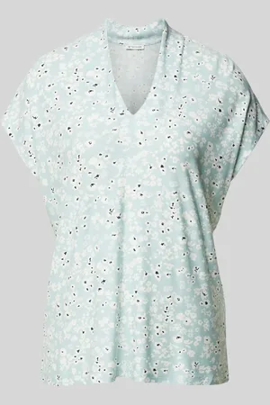 TOM TAILOR T-shirt met all-over motief en V-hals
