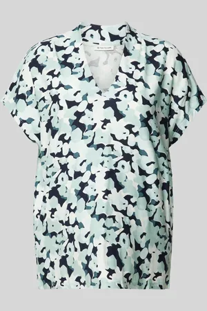 TOM TAILOR T-shirt met all-over motief en V-hals