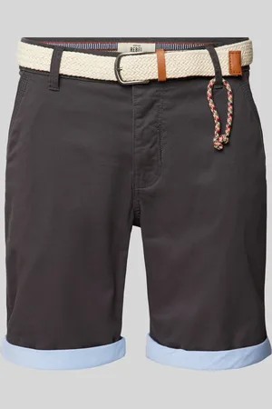 Redefined Rebel Regular fit korte broek met riem in gevlochten look, model 
