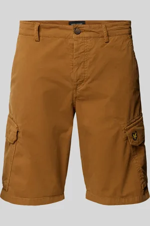 Lyle & Scott Regular fit korte cargobroek met logostitching, model 