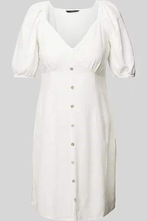 VERO MODA Midi-jurk van een mix van viscose en linnen, model 