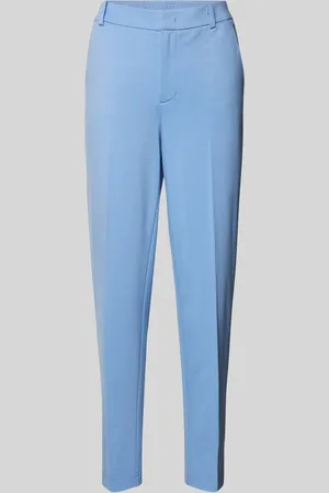 Oui Tapered fit stoffen broek met persplooien