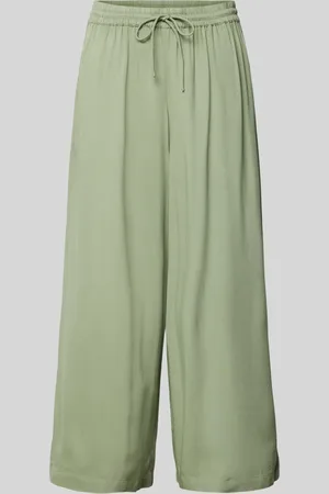 Pieces® Flared stoffen broek met tunnelkoord, model 