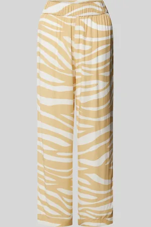 QS by s.Oliver Flared stoffen broek met all-over motief