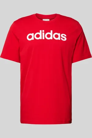 adidas T-shirt met labelprint en ronde hals