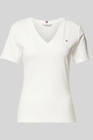 Tommy Hilfiger Slim fit T-shirt met logostitching, model 