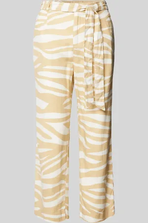 QS by s.Oliver Wide leg linnen broek met verkort model