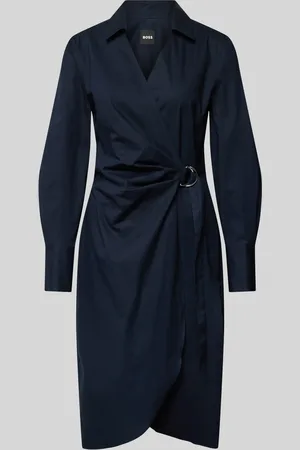 HUGO BOSS Midi-jurk met platte kraag, model 