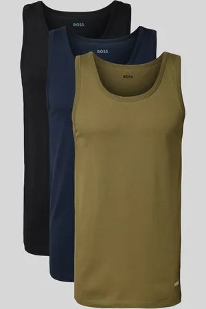 HUGO BOSS Tanktop met labelstitching in een set van 3 stuks