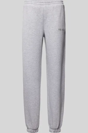 Review Loose fit sweatpants met labelprint
