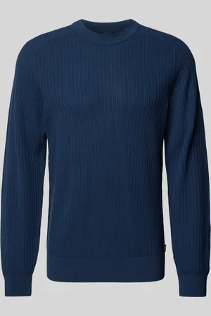 HUGO BOSS Gebreide pullover met ronde hals, model 