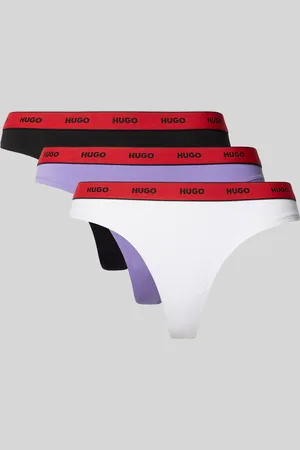HUGO BOSS String met elastische band met label in een set van 3 stuks