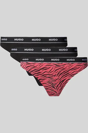HUGO BOSS String met elastische band met label in een set van 3 stuks