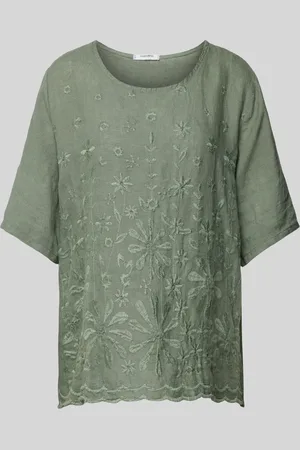 Zabaione Linnen blouse met structuurmotief, model 