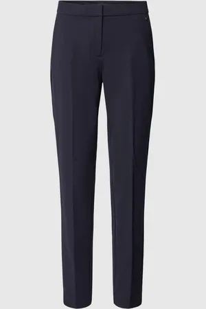 Comma, Slim fit stoffen broek van viscosemix met logo-applicatie