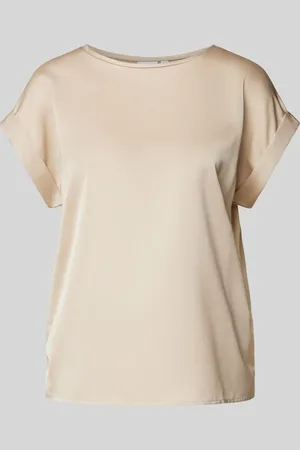VILA T-shirt met vaste mouwomslagen, model 