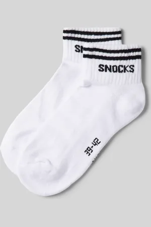 Snocks Sokken met labelopschrift in een set van 2 paar, model 
