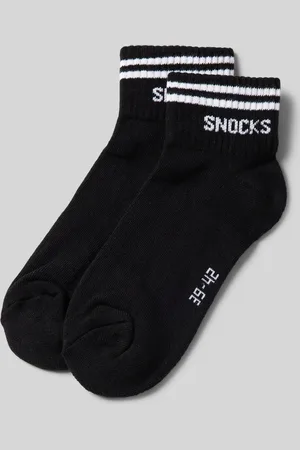 Snocks Sokken met labelopschrift in een set van 2 paar, model 