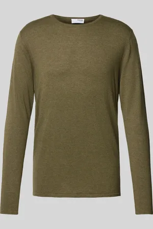 SELECTED Pullover met geribde ronde hals, model 