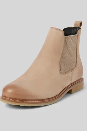 Tamaris Chelsea boots van leer met siernaad