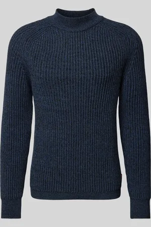 HUGO BOSS Gebreide pullover met opstaande kraag, model 