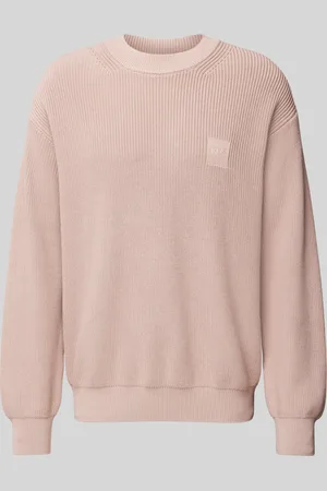 HUGO BOSS Gebreide pullover met labeldetail, model 