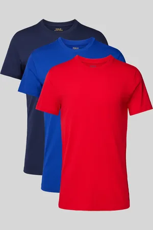 Ralph Lauren T-shirt met geribde ronde hals in een set van 3 stuks