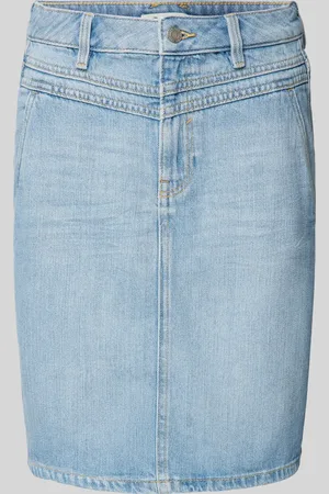 TOM TAILOR Knielange jeansrok met steekzakken opzij