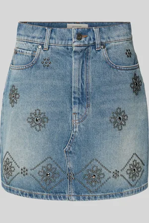 Max Mara Jeansrok met siersteentjes