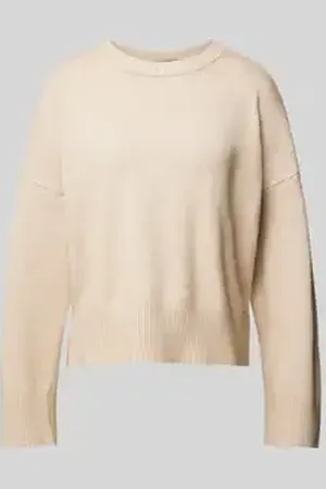 QS by s.Oliver Gebreide pullover van viscosemix met extra brede schouders