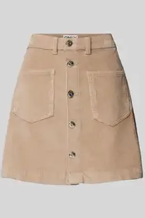 ONLY Corduroy rok in A-lijn met doorknoopsluiting, model 