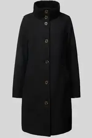 QS by s.Oliver Slim fit lange twill jas met opstaande kraag en wol