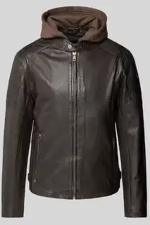 Gipsy Leren jack met afneembare capuchon, model 