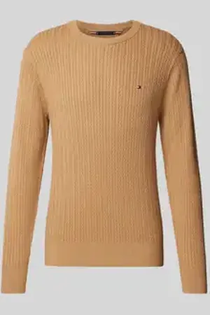 Tommy Hilfiger Slim fit gebreide pullover met visgraatstructuur