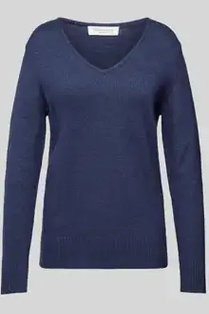 Christian Berg Gebreide pullover met afgeronde V-hals