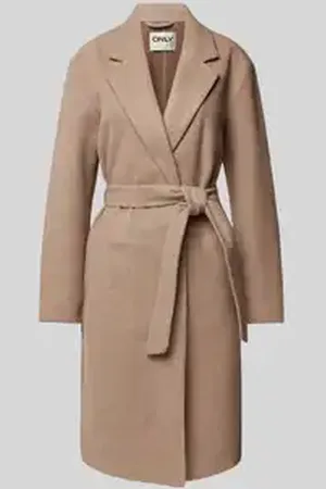 ONLY Lange damesjas met strikceintuur, model 